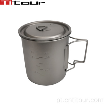 Copa de caneca de titânio de acampamento ao ar livre